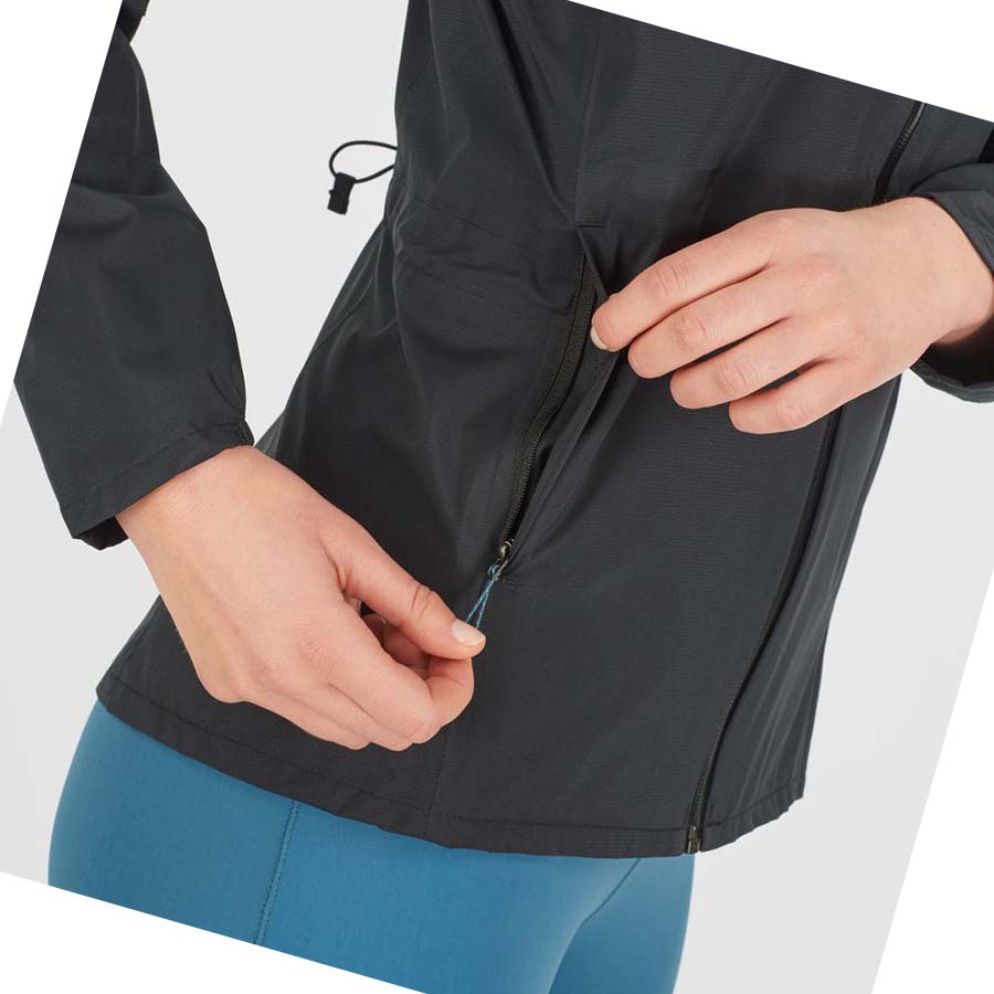 Chaquetas Salomon BONATTI WATERPROOF Mujer Negros Azules | MX 2478FDN